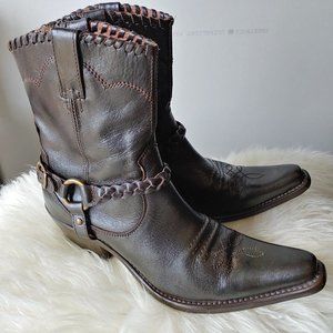 Flash Sale ⚡ Premium Mid-Length Dark Brown Cowboy Boots (39 European)